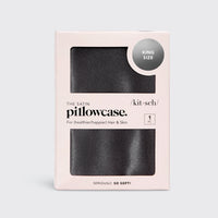Kitsch Satin Pillowcase King - Charcoal