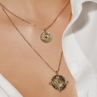 Luv AJ The Evil Eye Double Coin Necklace - Gold