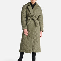ENA PELLY Mia Longline Quilted Jacket - Hunter Green