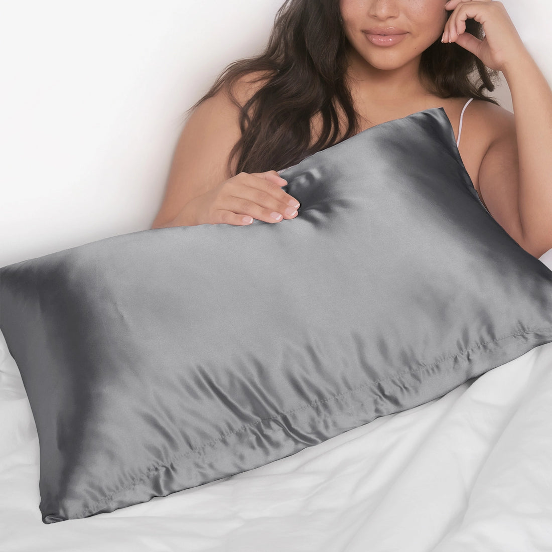 Kitsch Satin Pillowcase King - Charcoal