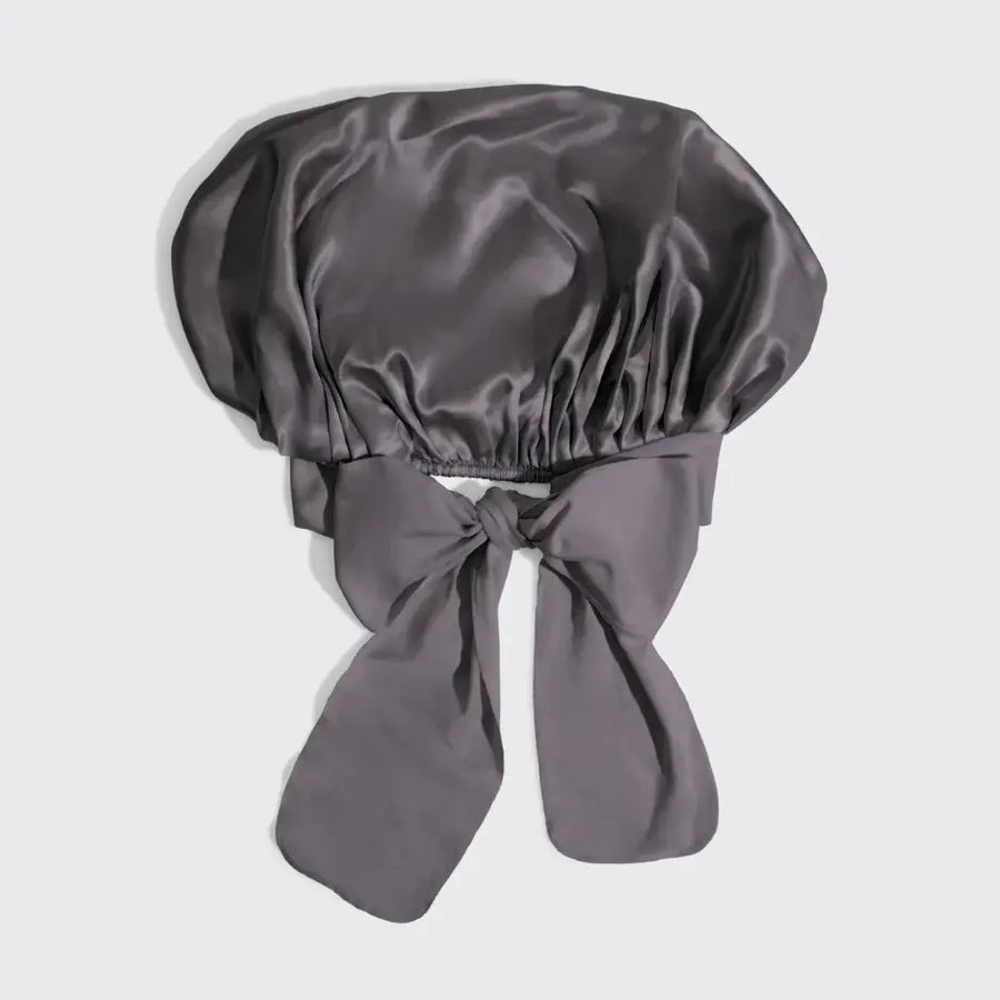 Kitsch Adjustable Oversized Satin Bonnet- Charcoal
