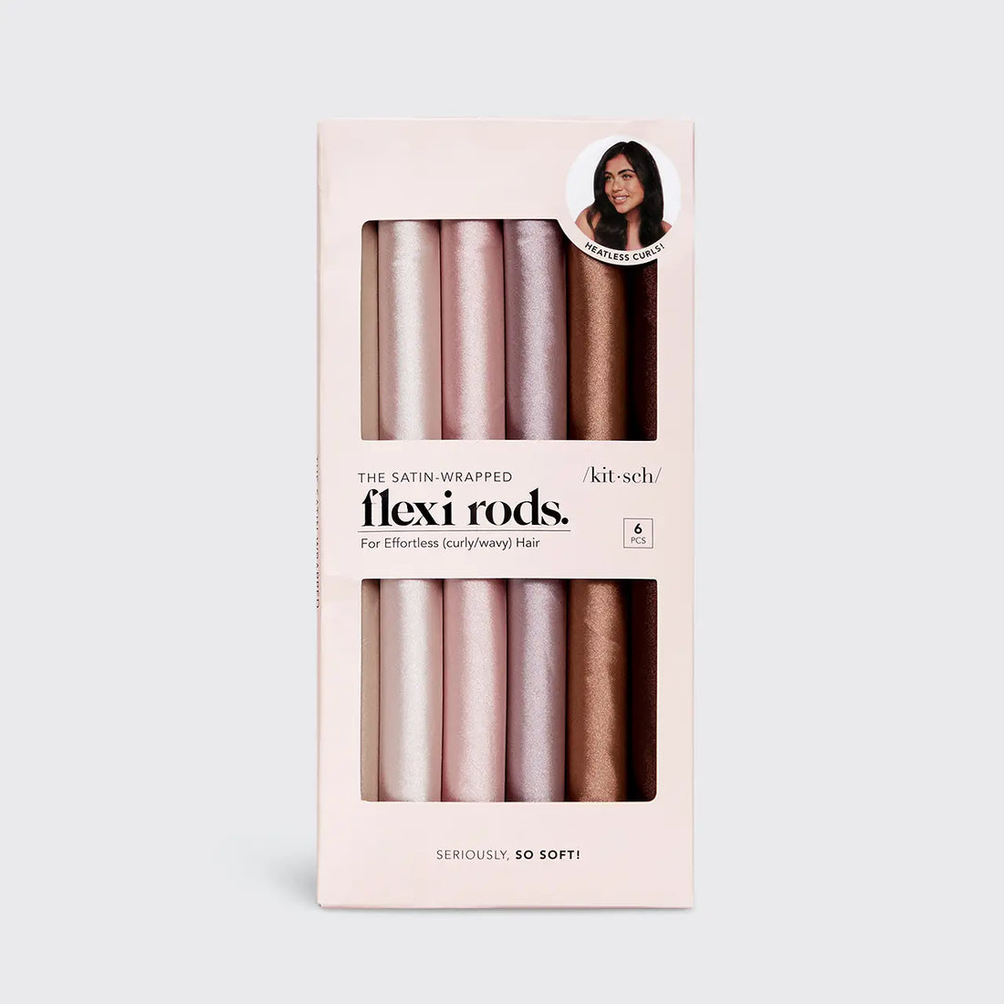 Kitsch Satin Wrapped Flexi Rods - 6pc Set