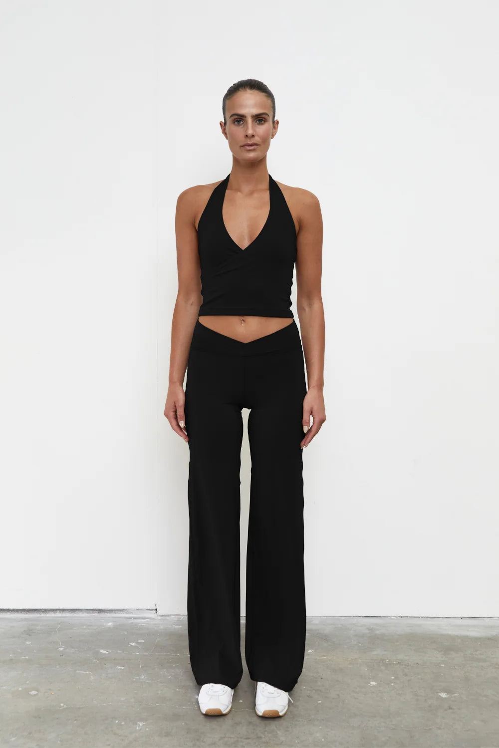 Pinky & Kamal Wrap Straight Leg Pant - Black