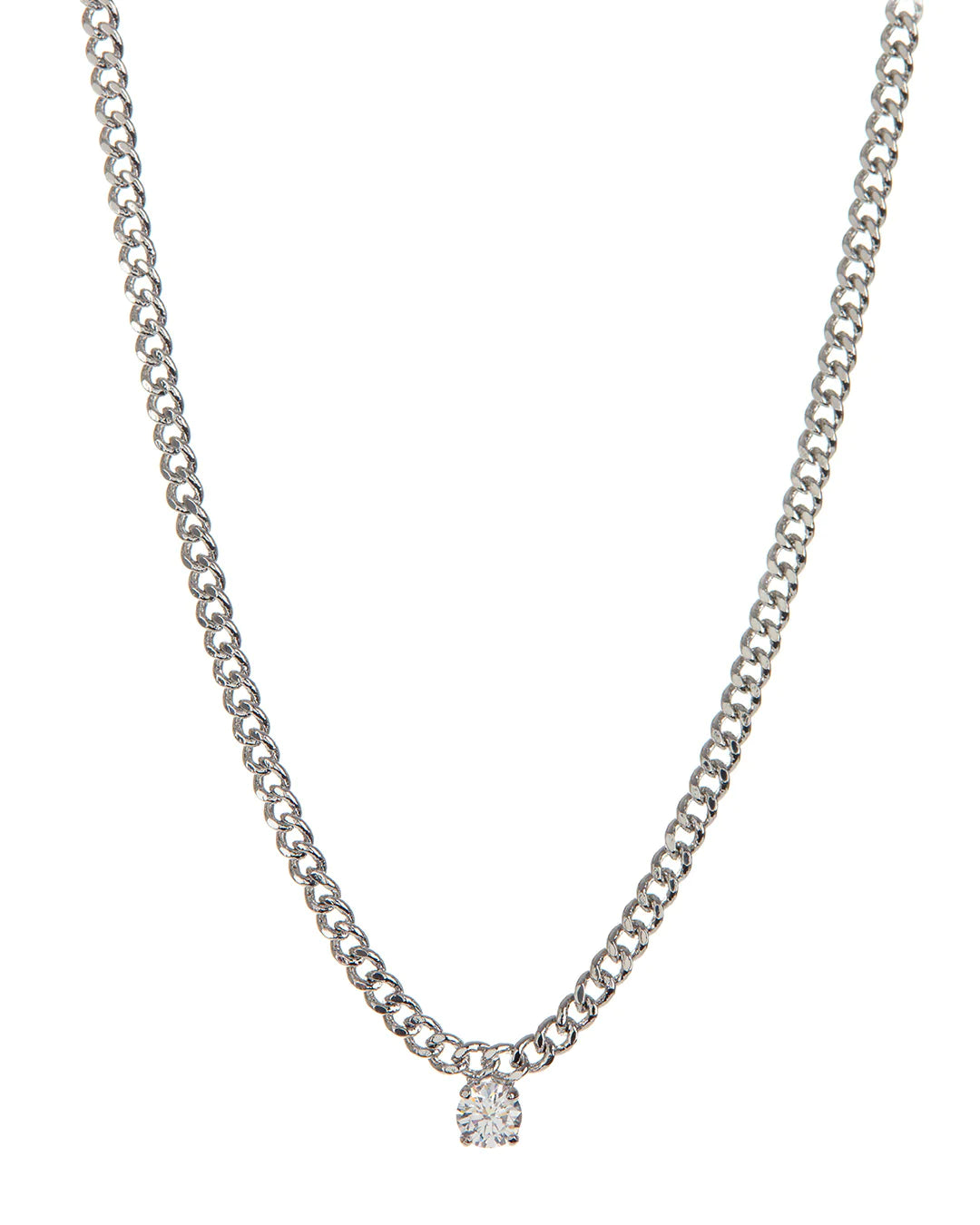 Luv AJ Bardot Stud Charm Necklace - Silver