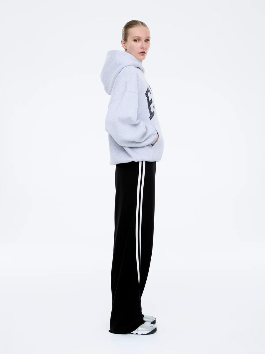 Ena Pelly Collegiate Oversized Hoodie - Mid Grey Marle