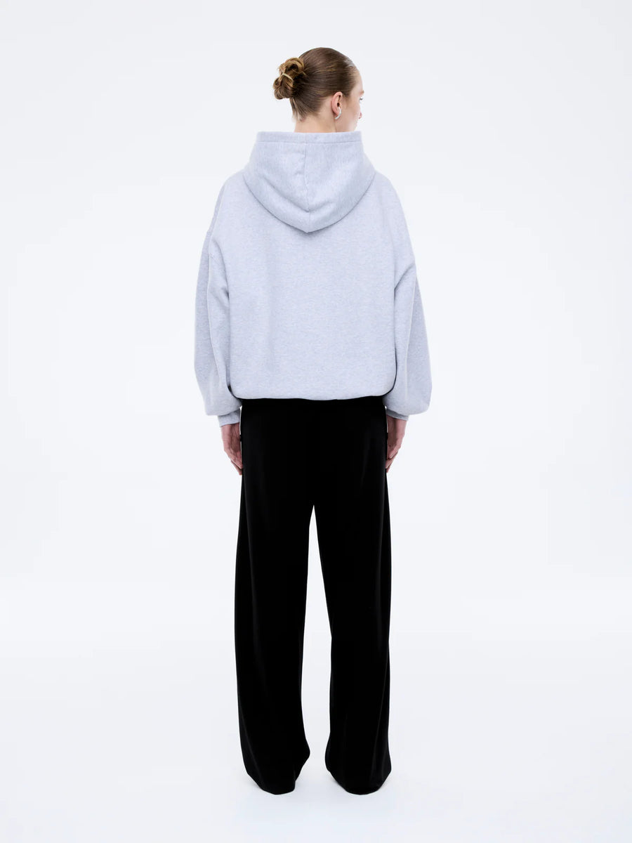 Ena Pelly Collegiate Oversized Hoodie - Mid Grey Marle