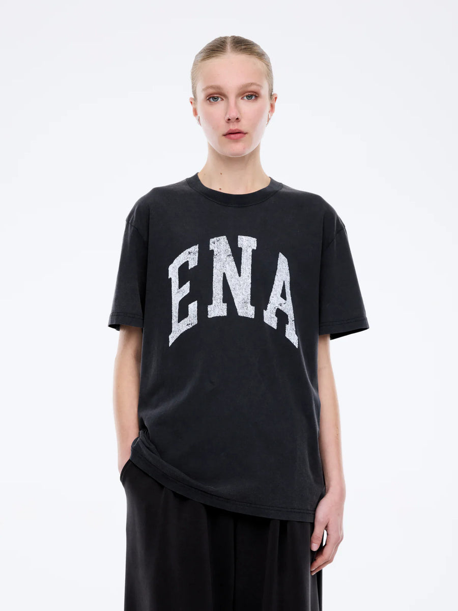 Ena Pelly Jessie Oversized Collegiate Tee - Vintage Black