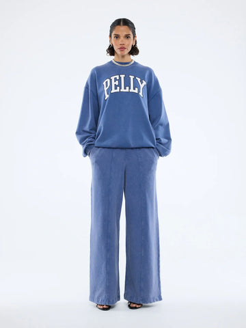 Ena Pelly Varsity Sweatshirt - Indigo Wash