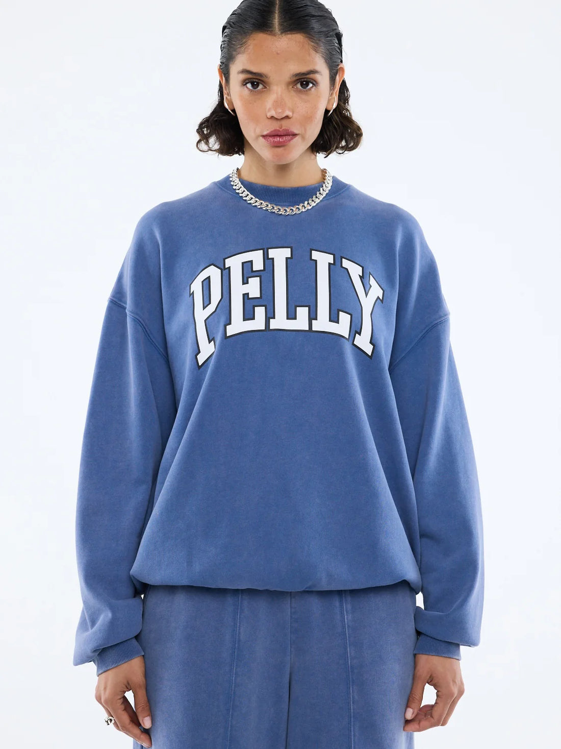 Ena Pelly Varsity Sweatshirt - Indigo Wash