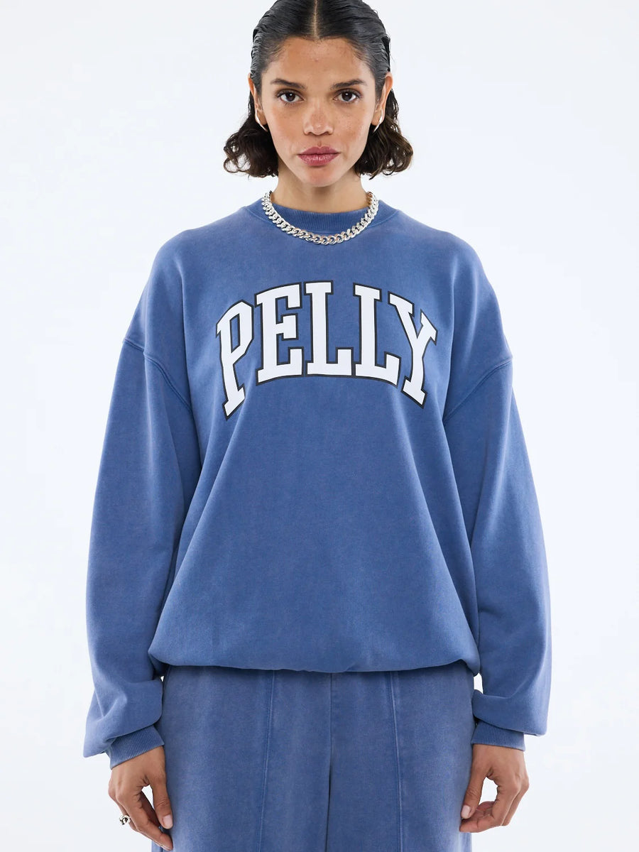 Ena Pelly Varsity Sweatshirt - Indigo Wash