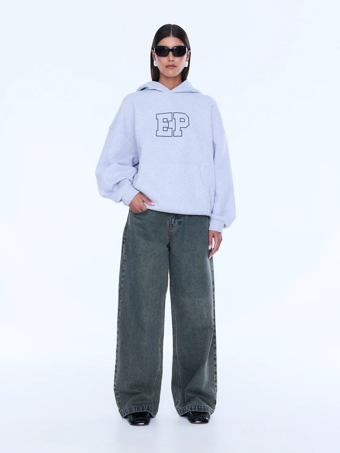 Ena Pelly Cassie Oversized Hoodie - Grey Marle