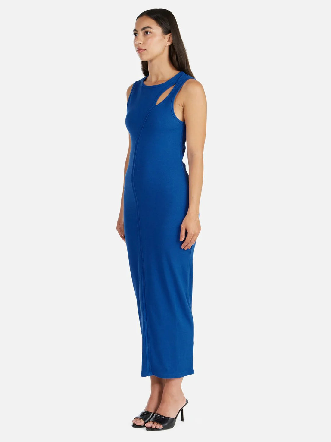 Ena Pelly Bronte Cut Out Rib Dress - Dazzling Blue