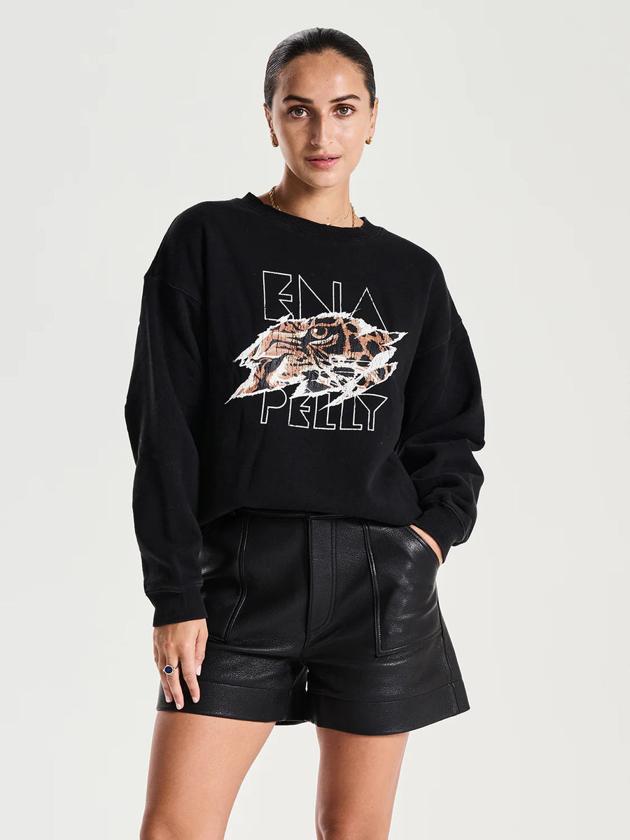 Ena Pelly Tigers Eye Sweatshirt - Washed Black