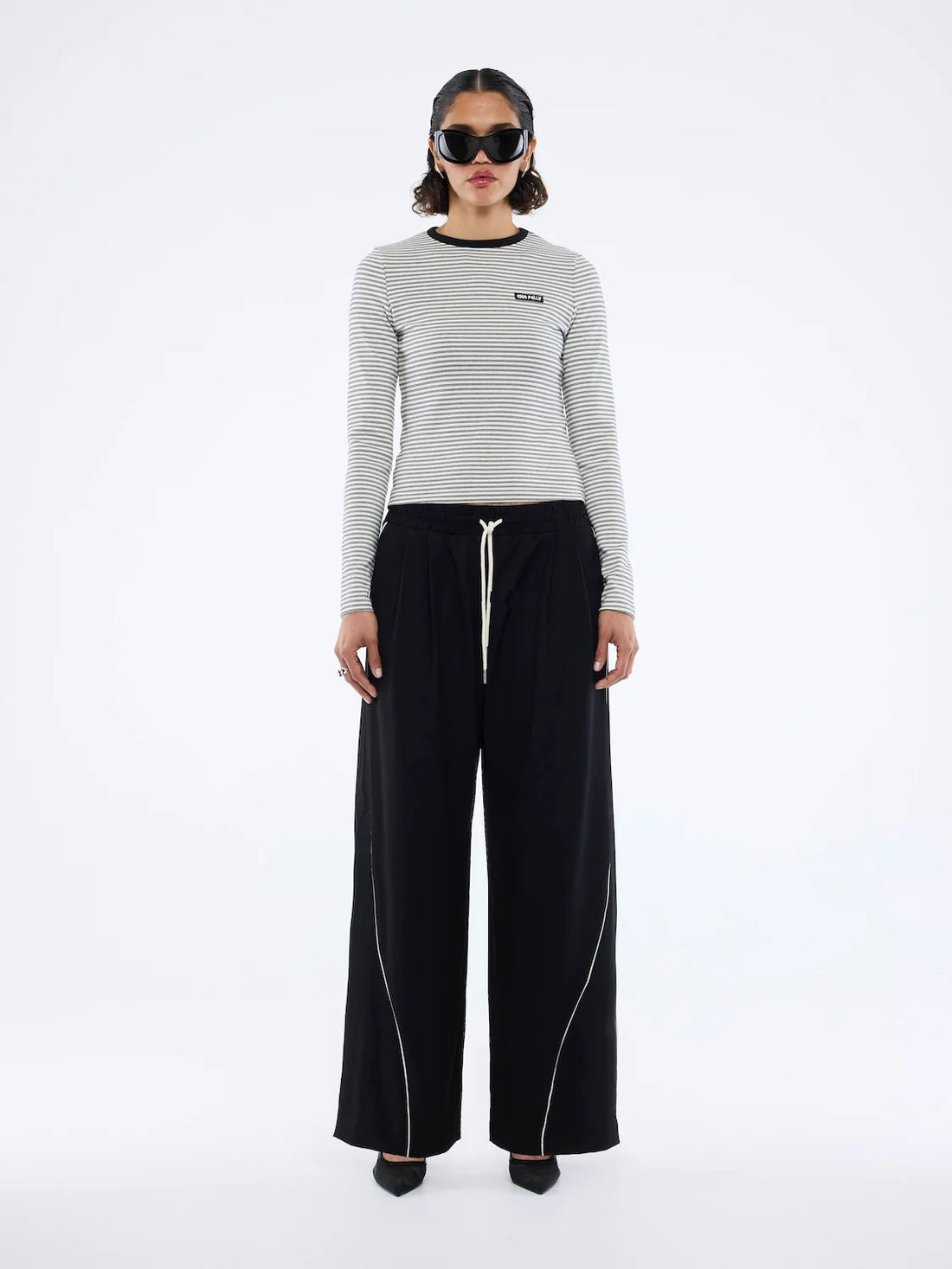 Ena Pelly Bowie Wide Leg Pant - Black