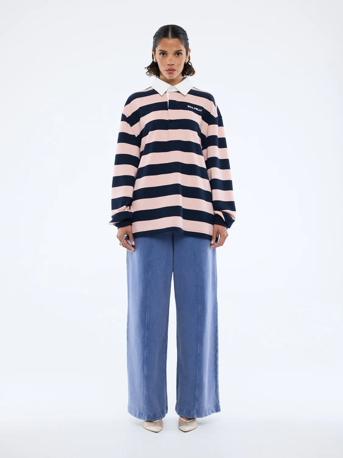Ena Pelly Hallie Rugby Top - Navy/Pink
