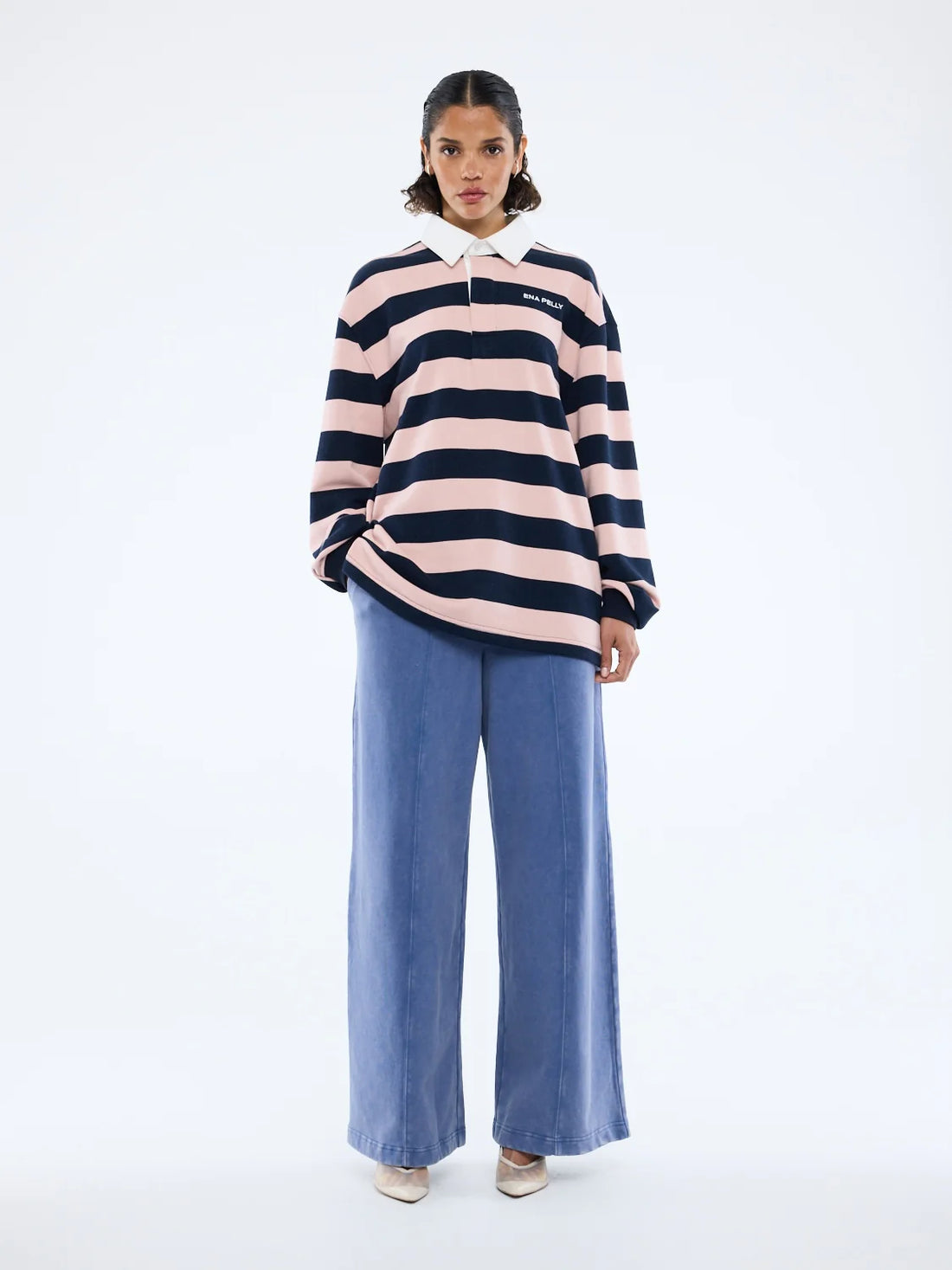 Ena Pelly Hallie Rugby Top - Navy/Pink
