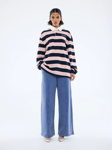 Ena Pelly Hallie Rugby Top - Navy/Pink