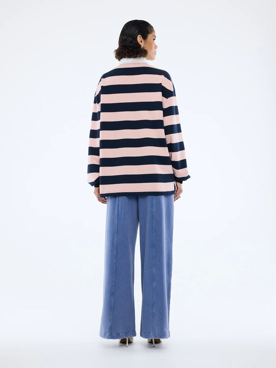 Ena Pelly Hallie Rugby Top - Navy/Pink