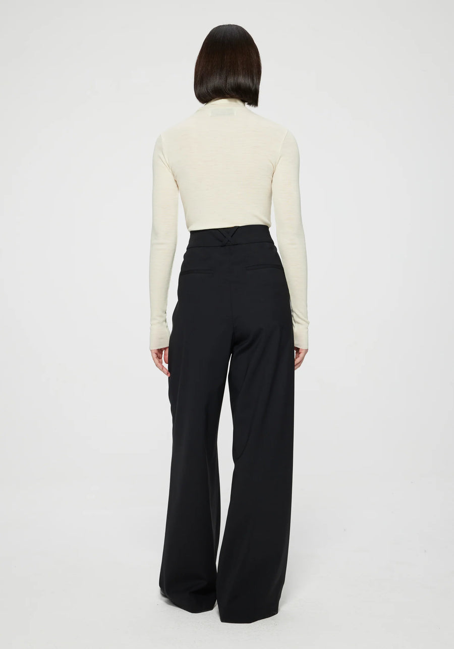 Rohe Wide Leg Tailored Trousers - Noir