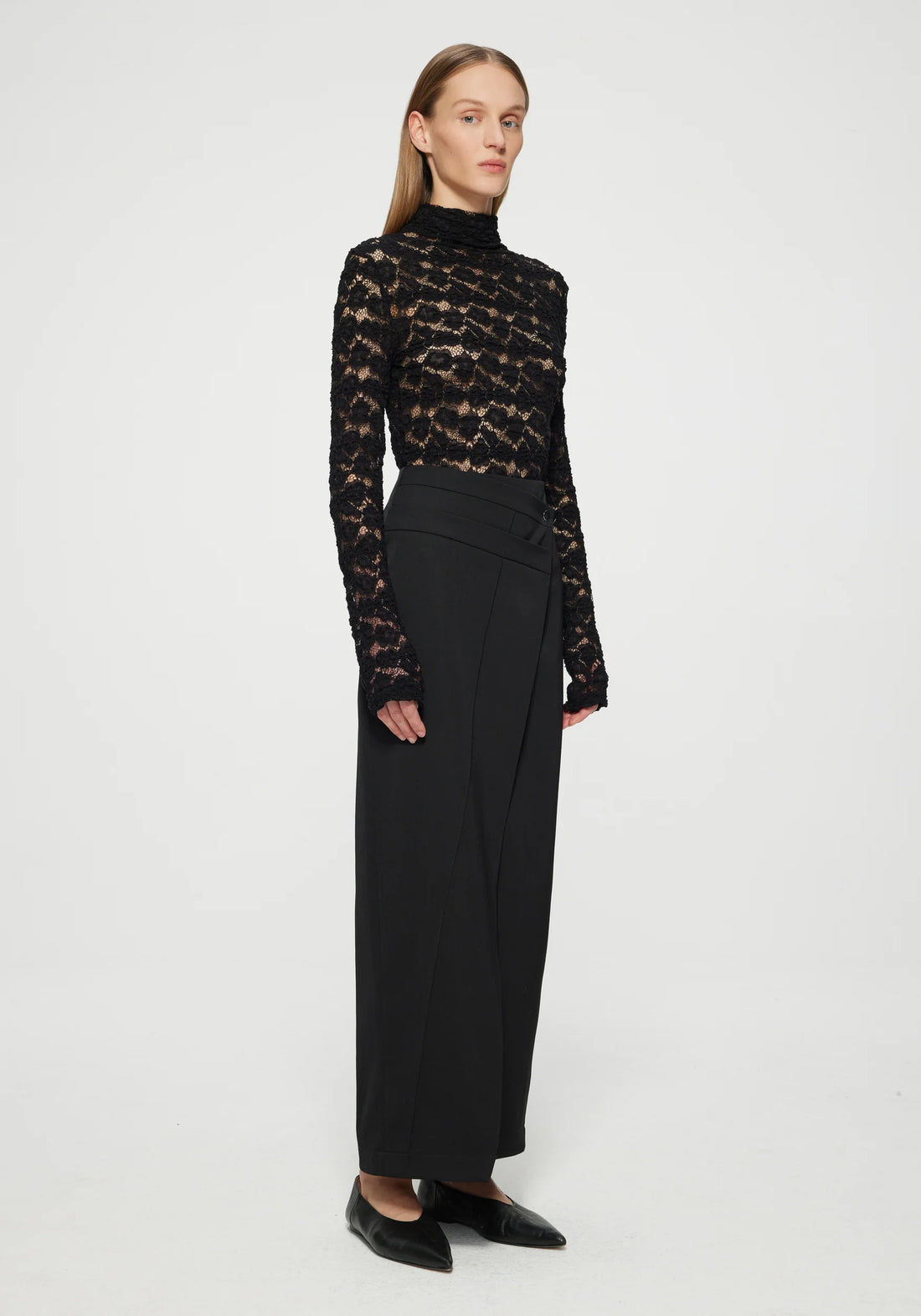 Rohe Lace Turtleneck Top - Noir