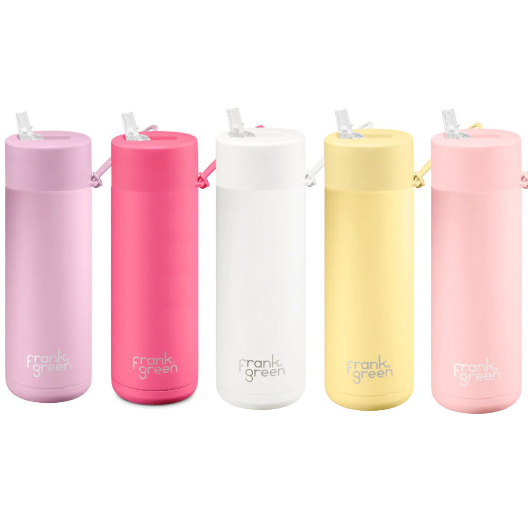 Frank Green Ceramic Reusable Bottle 20oz/595ml - Neon Pink