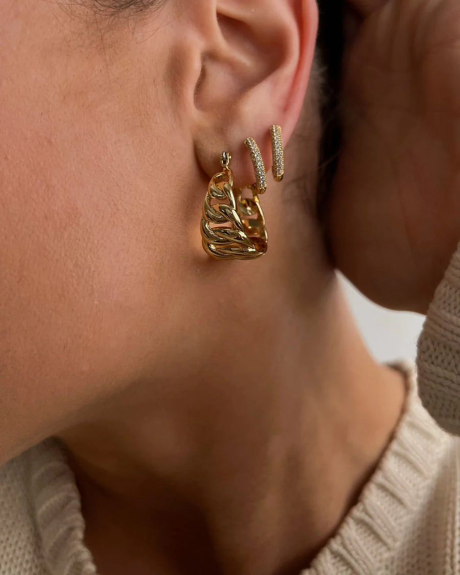Luv AJ The Reversible Mini Amalfi Hoops - Silver