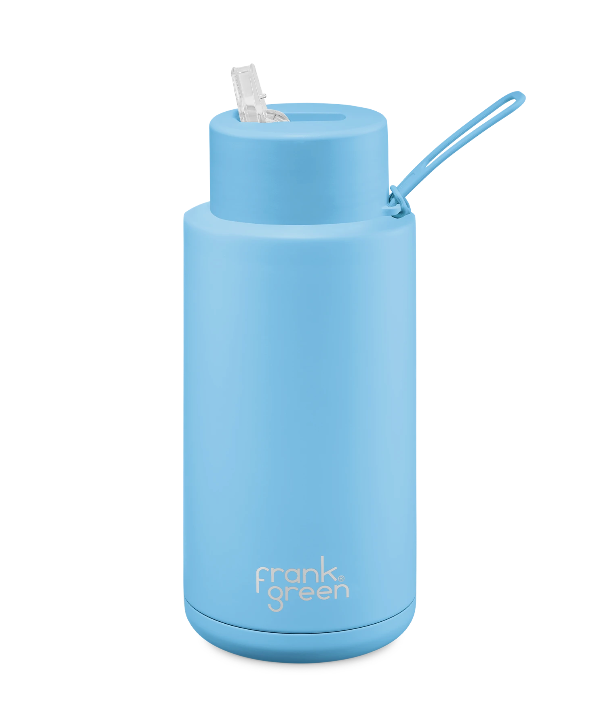 Frank Green Ceramic Reusable Bottle 34oz/1000ml - Sky Blue