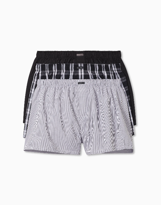 Calvin Klein Cotton Classics 3 Pack Woven Boxers - Multi