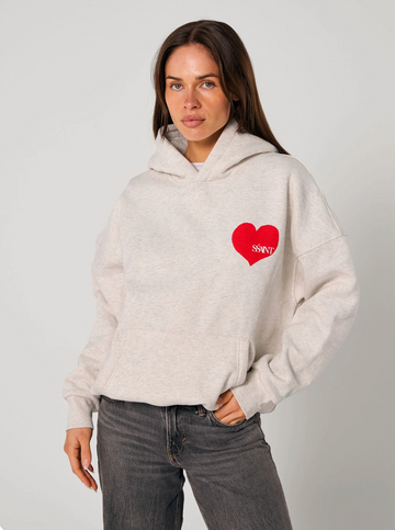 SŚAINT Grey Heart Hoodie - Grey