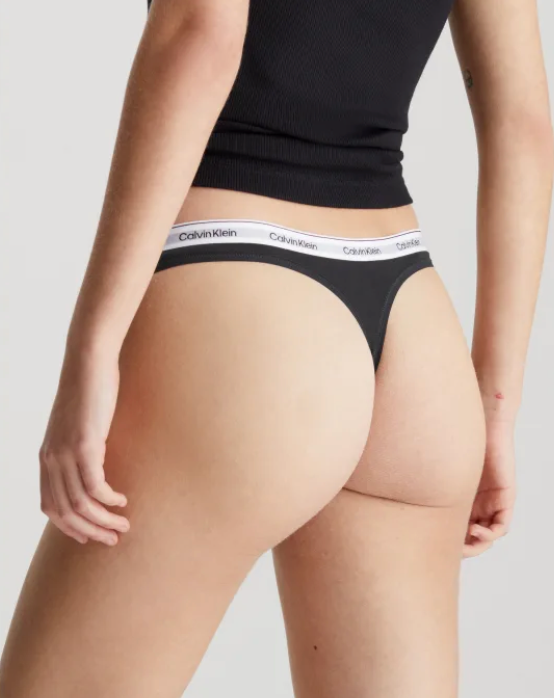 Calvin Klein Modern Logo Thong 3 Pack - Black