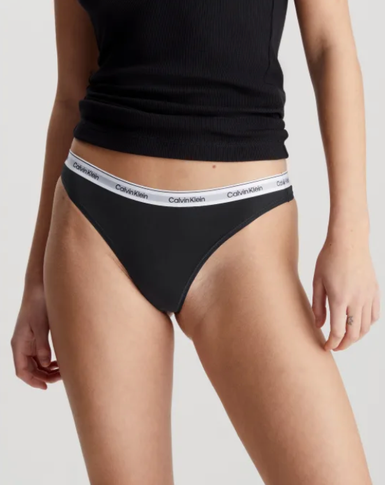Calvin Klein Modern Logo Thong 3 Pack - Black