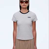 Ena Pelly Penny Baby Tee - Sand/Black Stripe