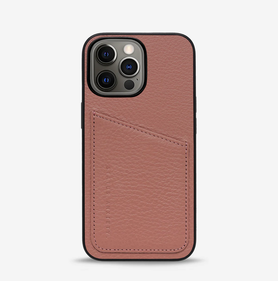 Status Anxiety Who's Who Leather Phone Case (iPhone) - Dusty Rose
