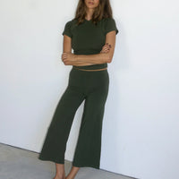 Pinky & Kamal Cropped Baby Tee - Khaki
