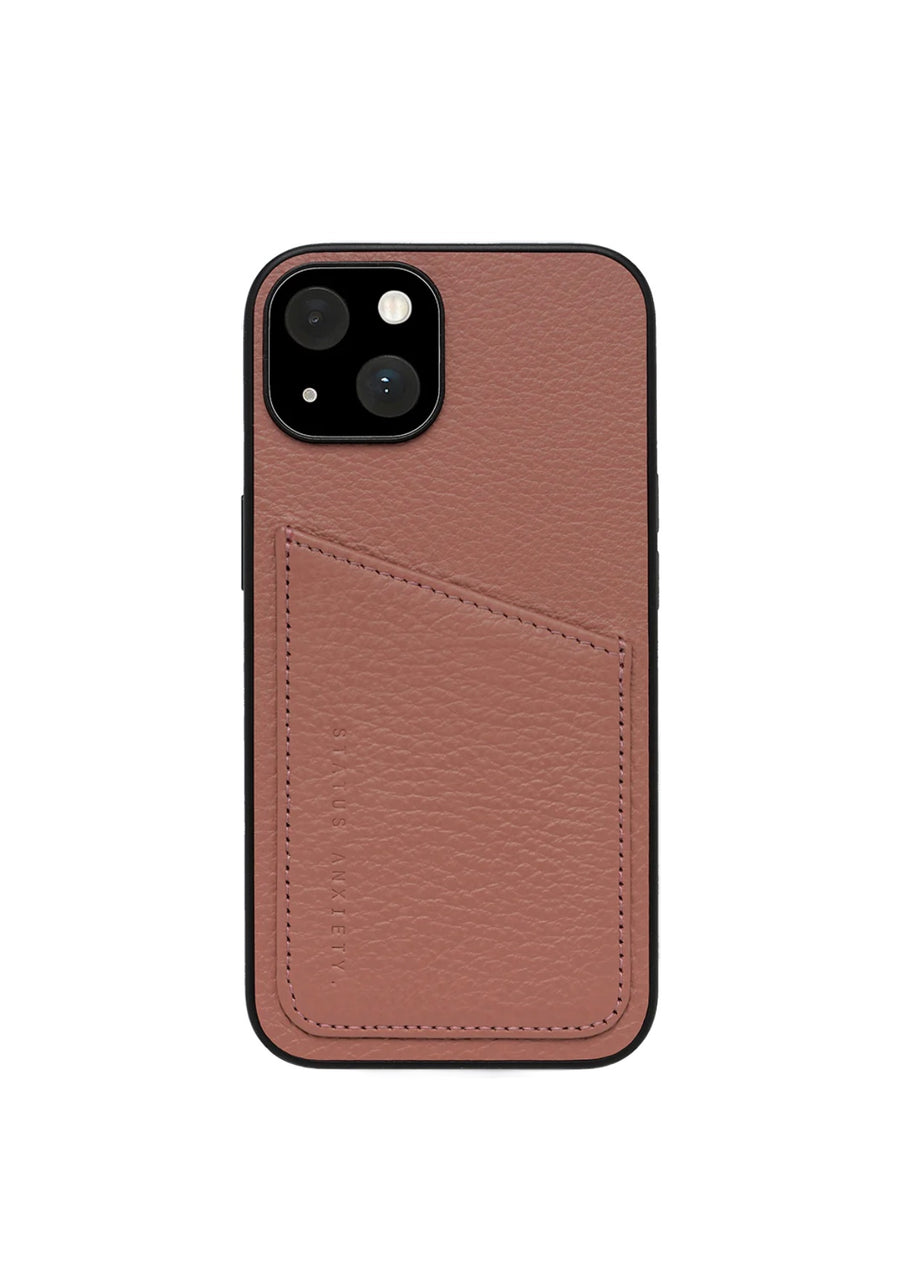 Status Anxiety Who's Who Leather Phone Case (iPhone) - Dusty Rose