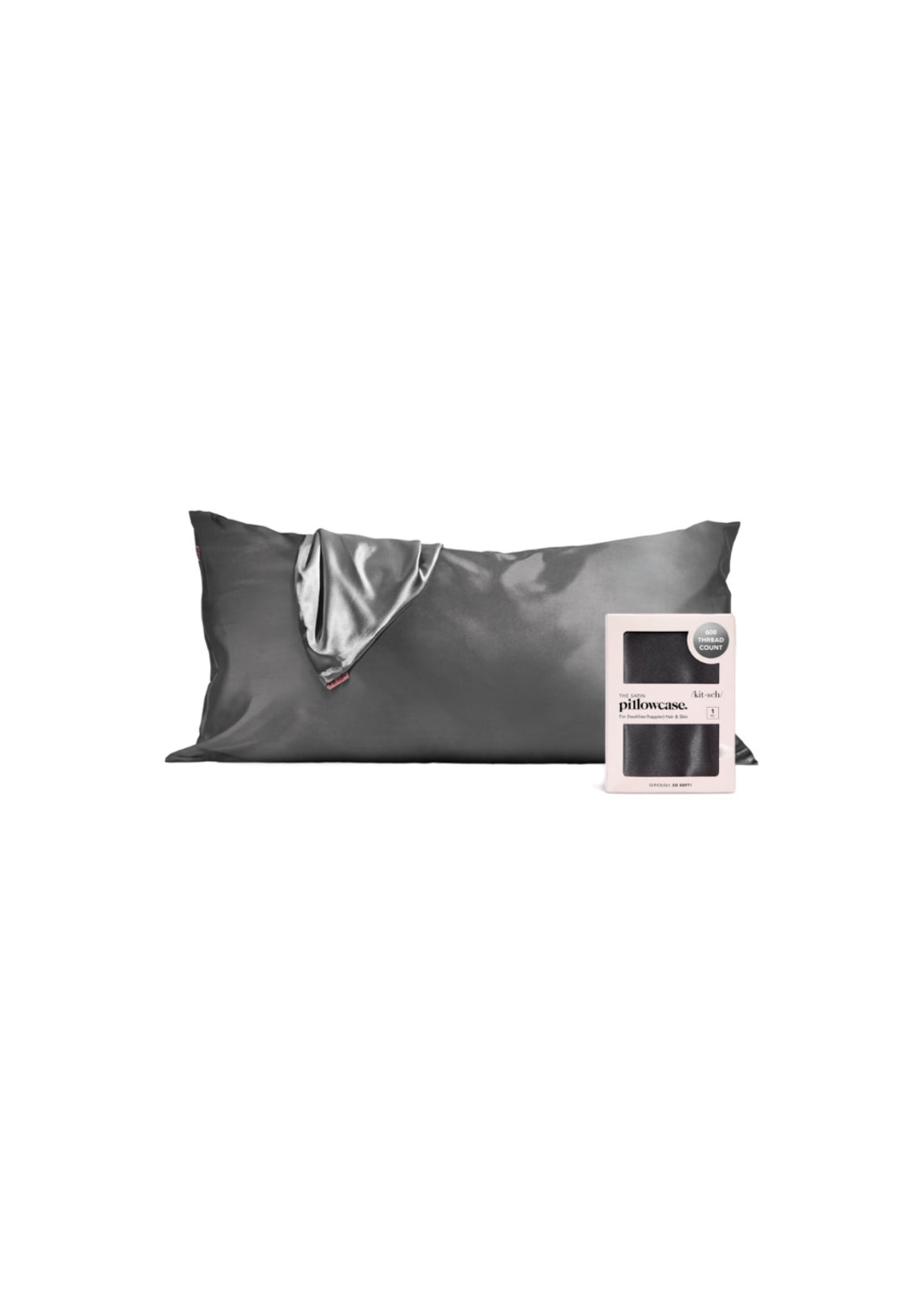 Kitsch Satin Pillowcase King - Charcoal