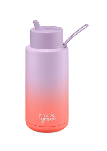 Frank Green Gradient Ceramic Reusable Bottle 34oz/1000ml - Lilac Haze/Living Coral - LIMITED EDITION