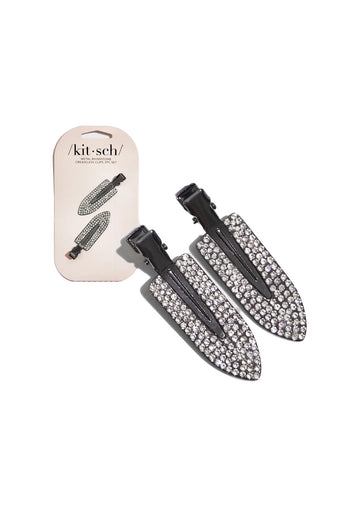 Kitsch Metal Rhinestone Creaseless Clips 2pc Set