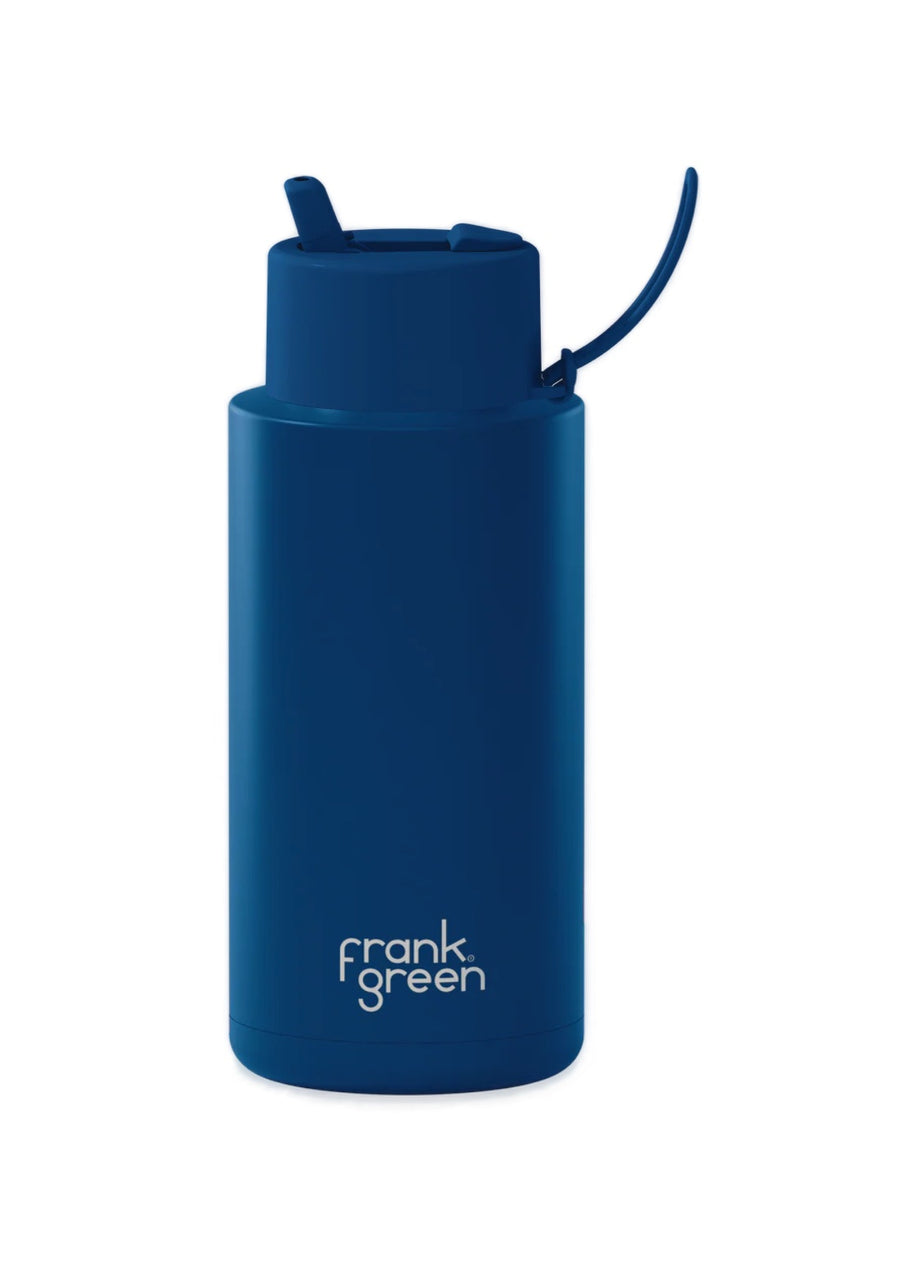 Frank Green Ceramic Reusable Bottle 34oz/1000ml - Deep Ocean