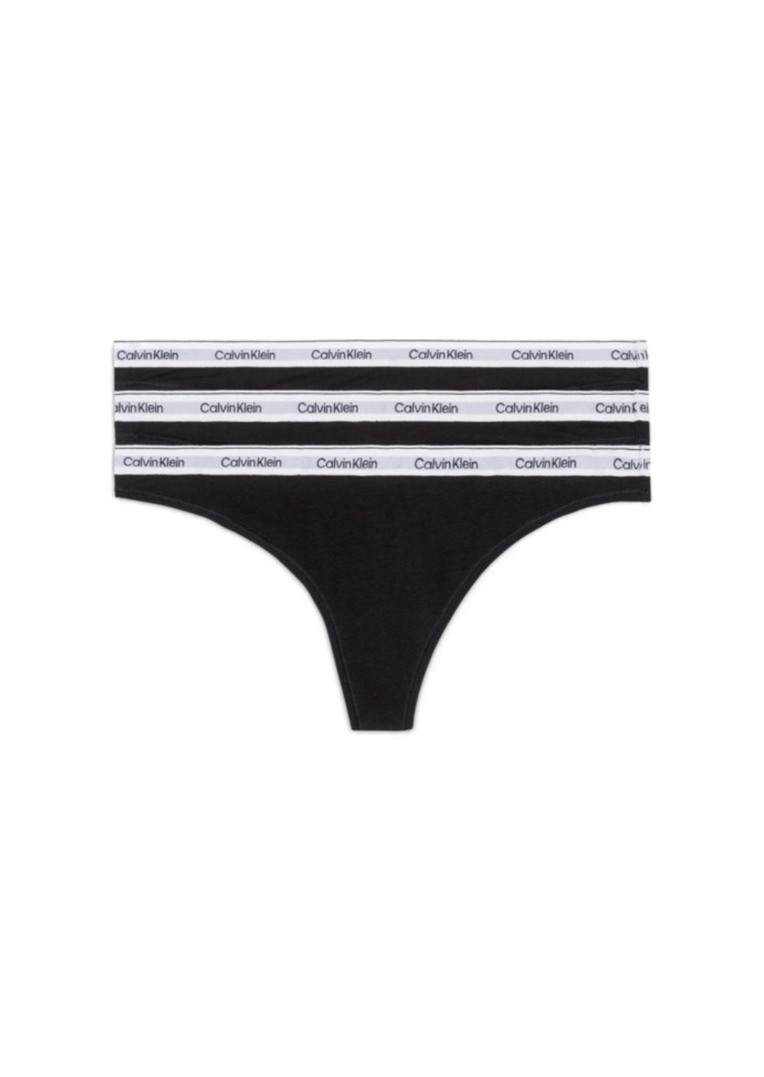 Calvin Klein Modern Logo Thong 3 Pack - Black