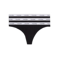 Calvin Klein Modern Logo Thong 3 Pack - Black