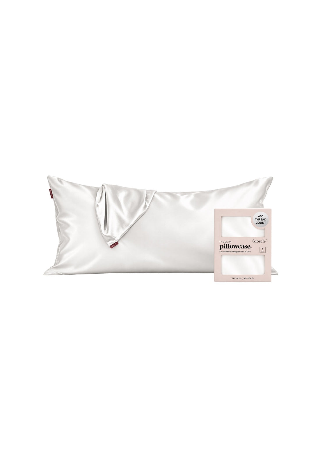 Kitsch Satin Pillowcase King - Ivory
