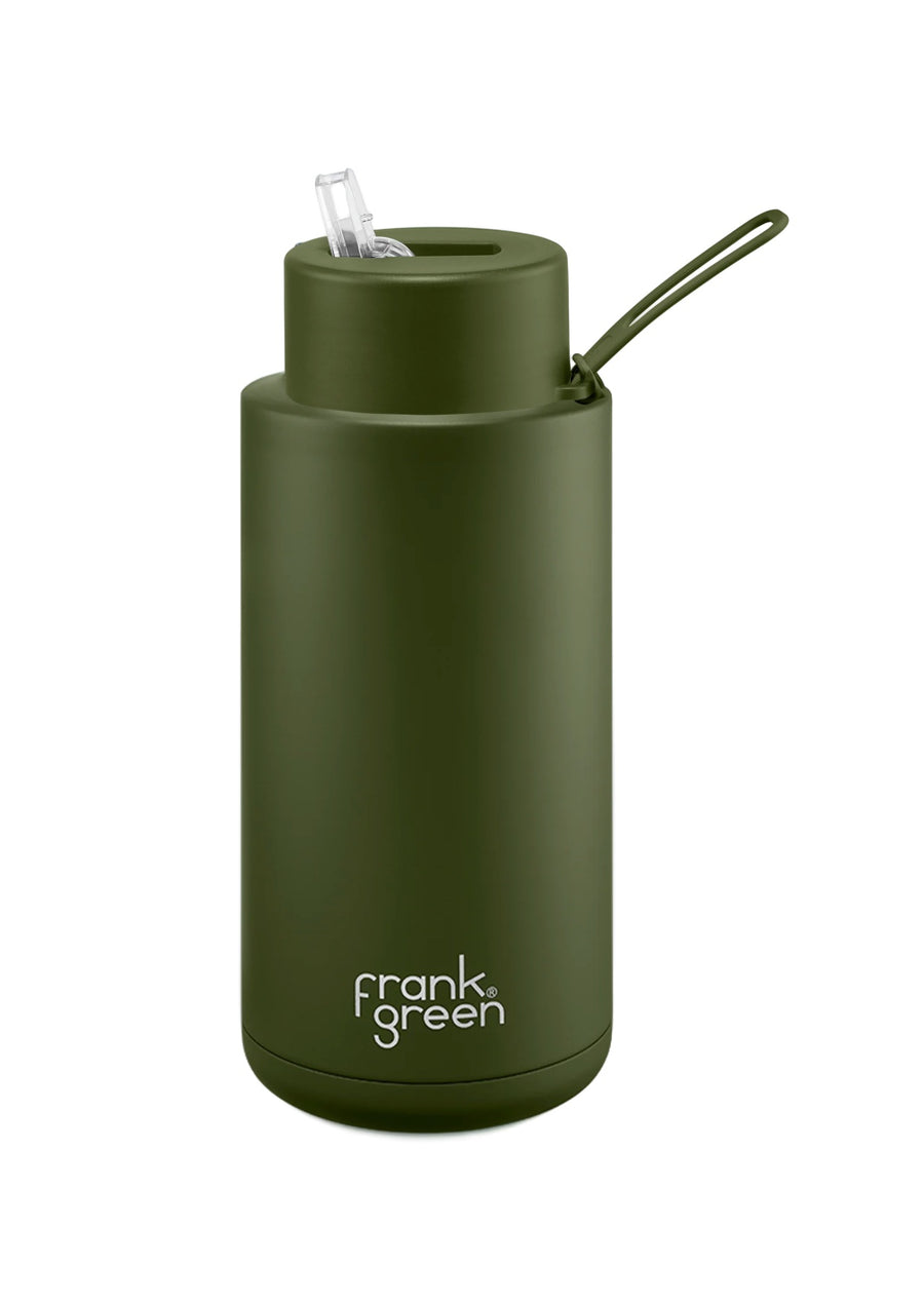 Frank Green Ceramic Reusable Bottle 34oz/1000ml - Khaki