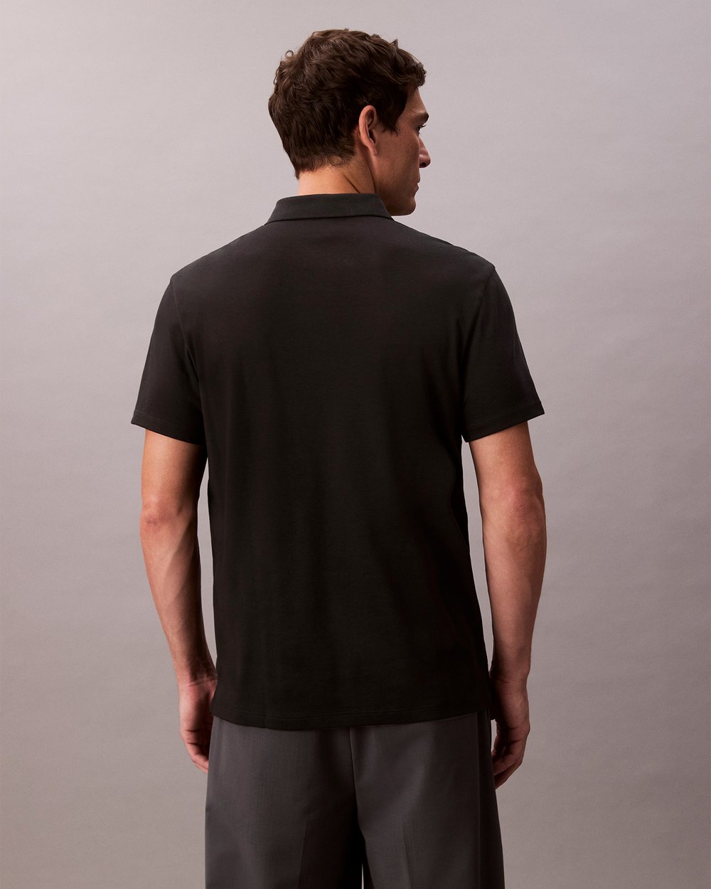 Calvin Klein Supima Chest Embro Polo - Black