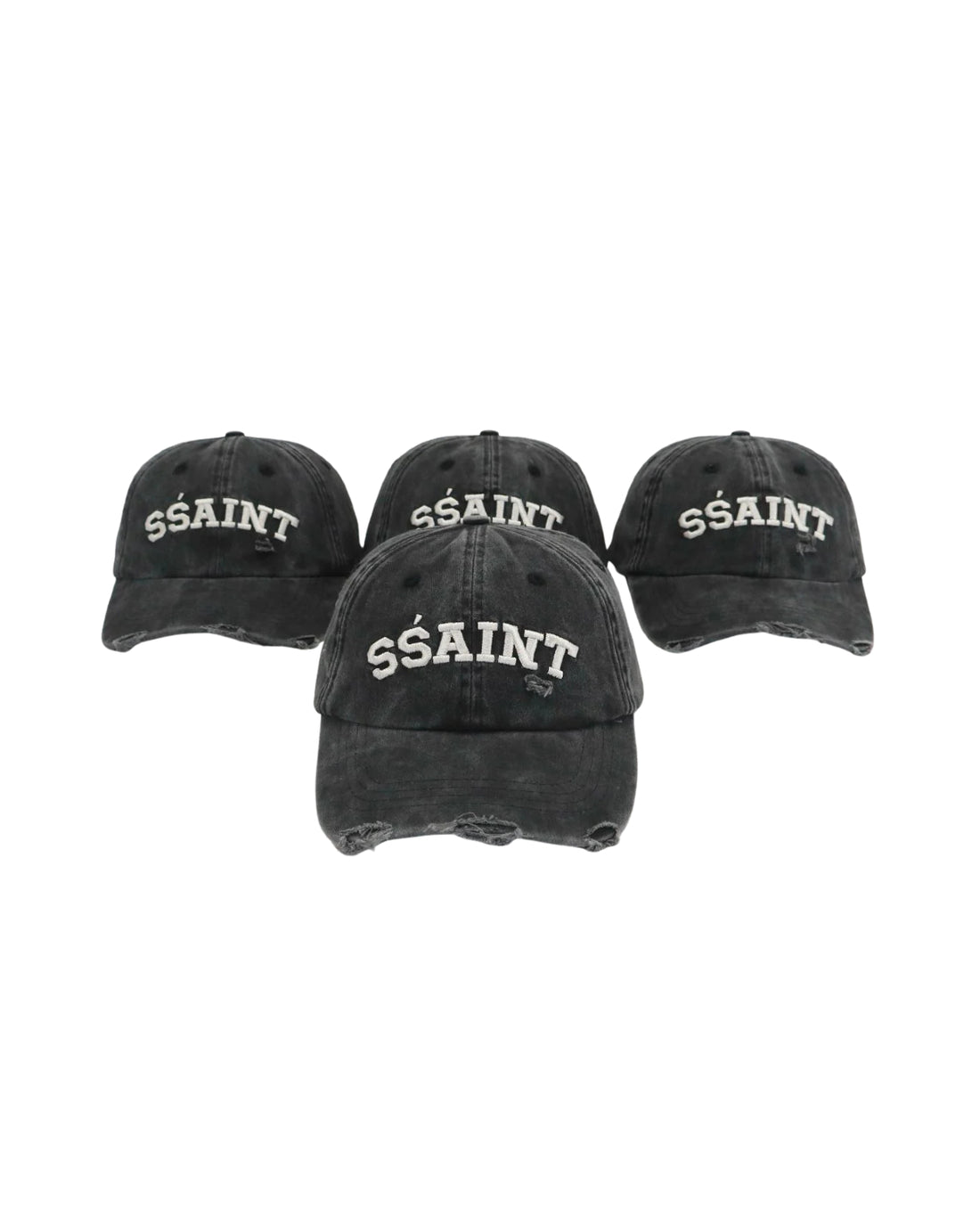 SŚAINT Logo Acid Wash Cap - Black
