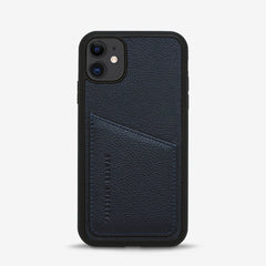Status Anxiety Who's Who Leather Phone Case (iPhone) - Navy Blue