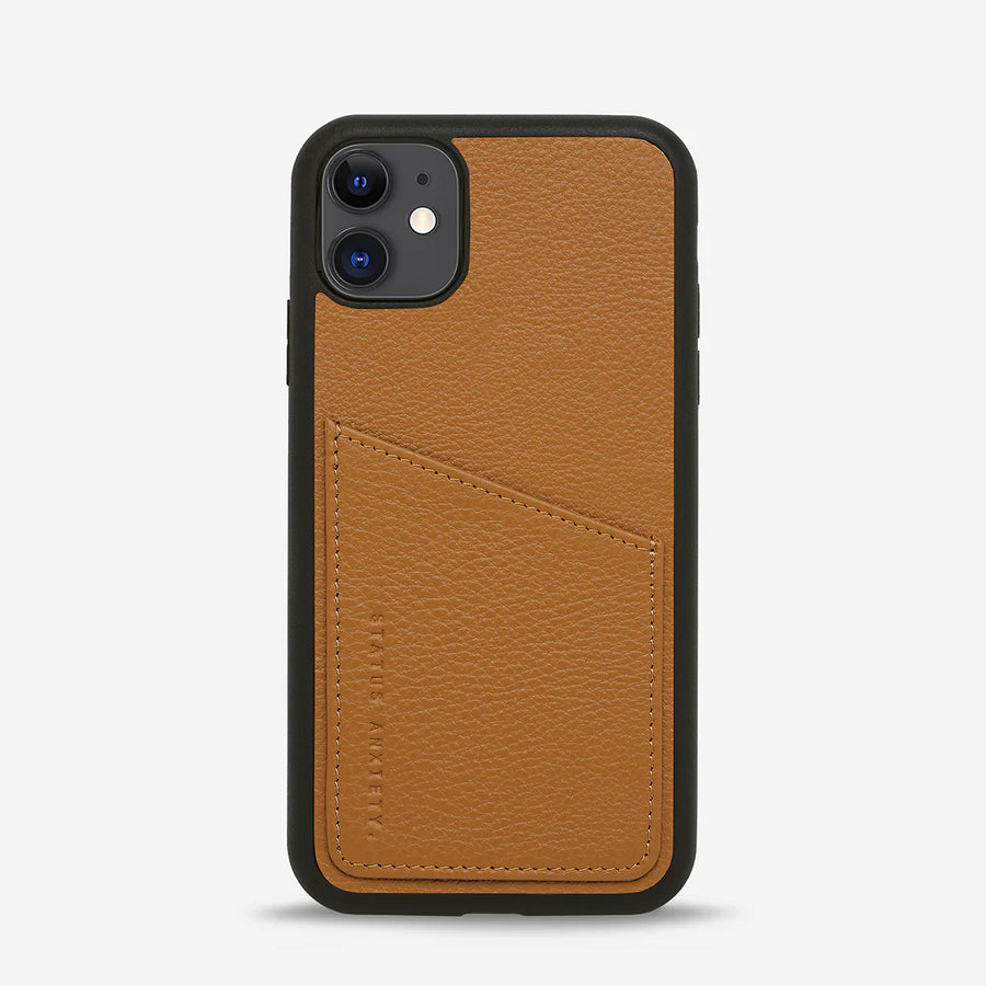 Status Anxiety Who's Who Leather Phone Case (iPhone) - Tan