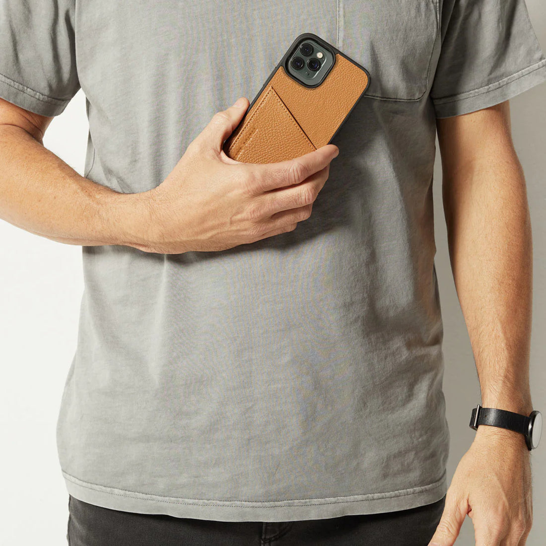 Status Anxiety Who's Who Leather Phone Case (iPhone) - Tan
