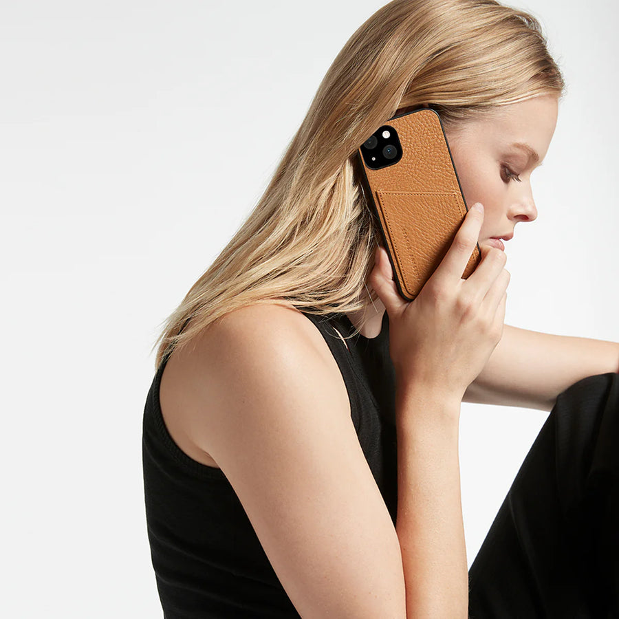 Status Anxiety Who's Who Leather Phone Case (iPhone) - Tan