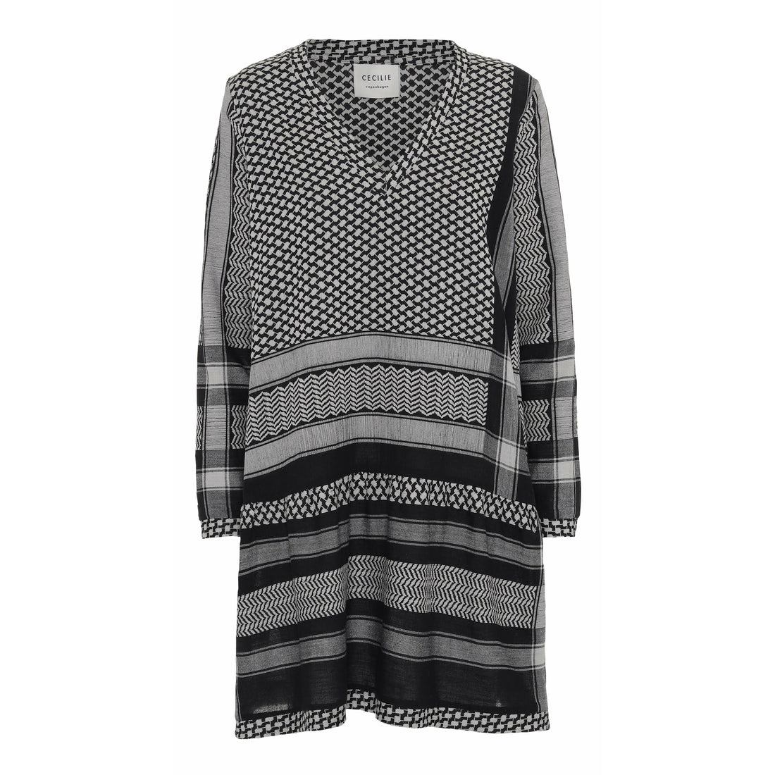 Cecilie Copenhagen Dress 2 V Long Sleeve - Black Stone Cecilie Copenhagen Dress 2 V Long Sleeve - Black Stone